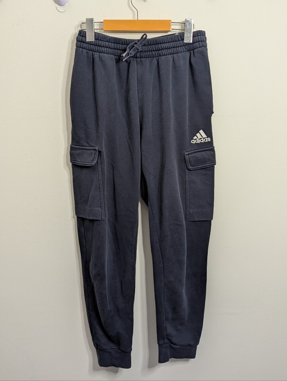 Adidas Navy Fleece Joggers Sweatpants Size M